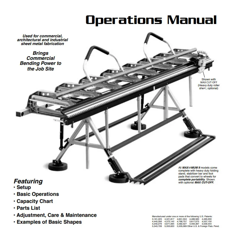 Sheet Metal Bending and Cutting tools for Roofing