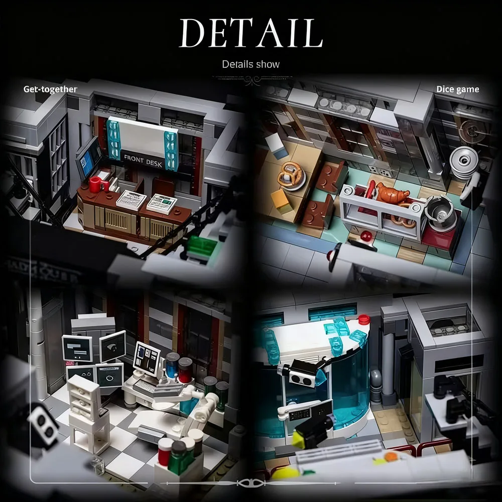 MOC 7537 Elementów Szpital Pszczółkowy Klocki Gotycki Szpital Pszczółkowy Widok Ulicy Zamek Model Architektoniczny Klocki Zabawki Prezent na Halloween dla Dzieci