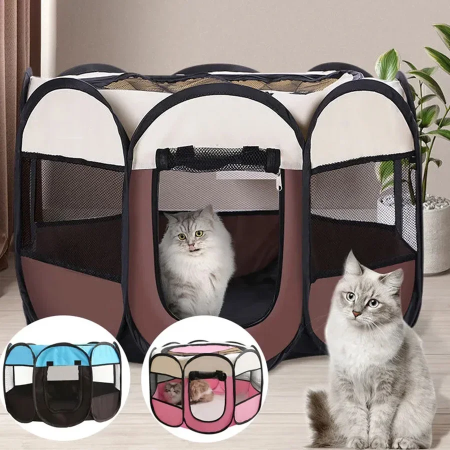 

Portable Foldable Pet Tent Kennel Octagonal Fence for Cat Tent Playpen Puppy Kennel Dog Cage Dog House Indoor 반려동물용품