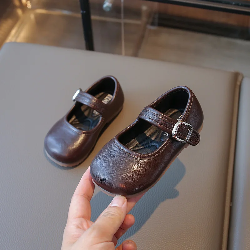 

Spring Autumn New Girls' PU Leather Fashion Shoes Children's Princess Soft Sole Lightweight Baby School Student Loafer Shoes