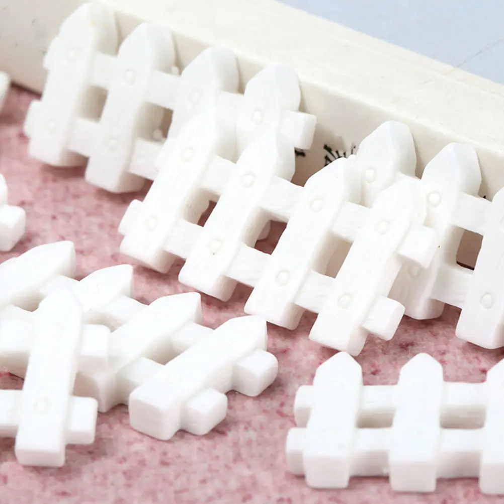 10Pcs Miniature Resin Fence Decorative Railings Micro Landscape DIY Farm Garden Fairy Ornaments for Plant Pot Micro Garden