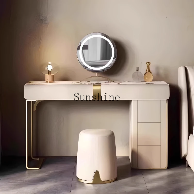 

Italian modern simple rock slab dresser chest integrated bedroom makeup table