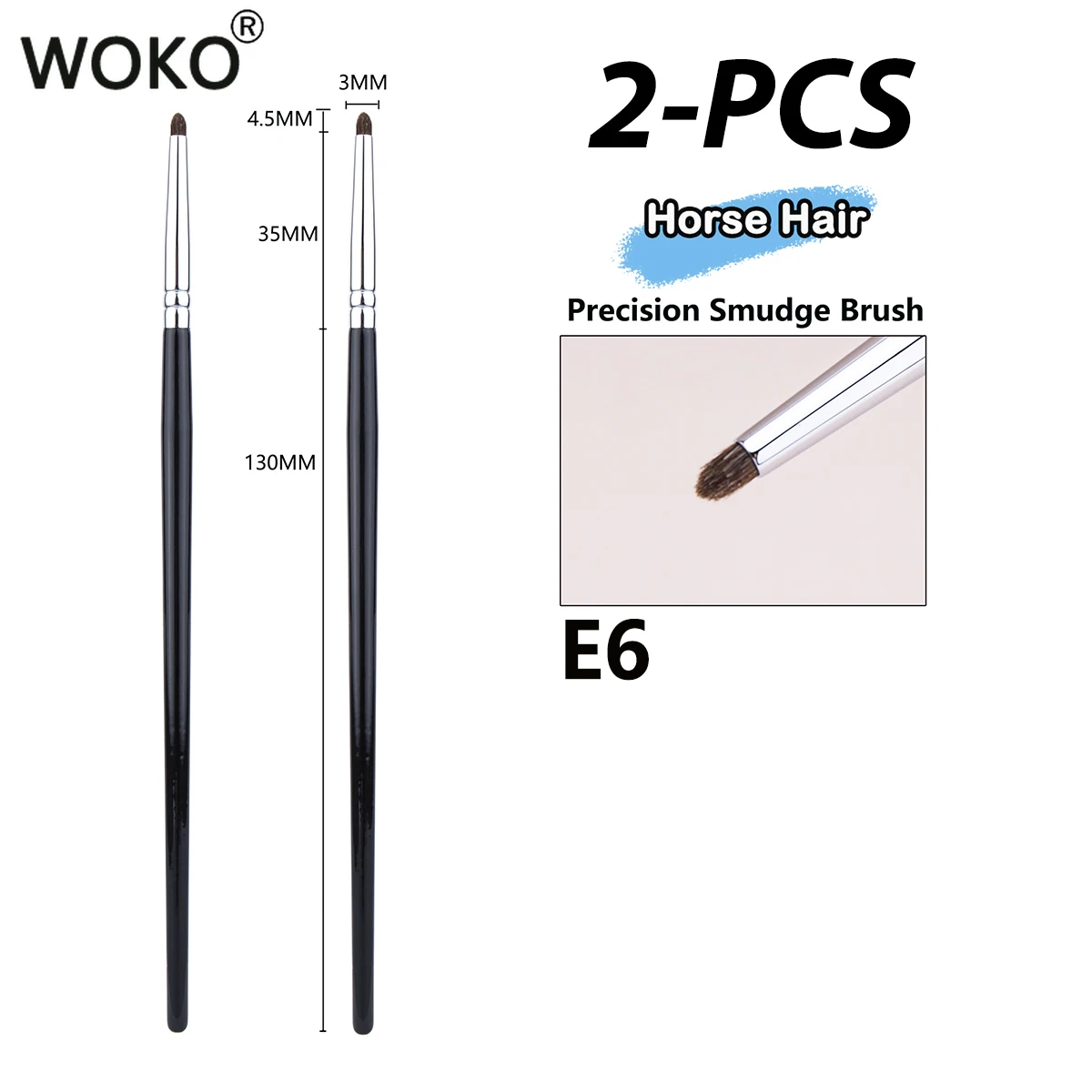 التفاصيل فرشاة ظلال العيون فرشاة للمكياج لطخة كحل لطخة فرشاة شعر الحصان رأس مستدير أداة ماكياج ظلال العيون الدقيقة #6