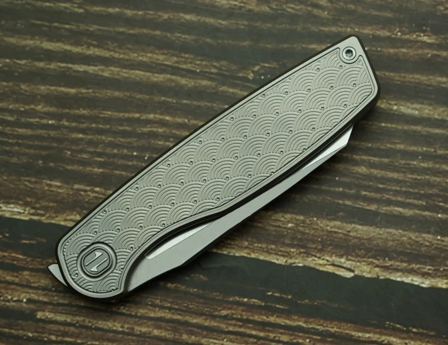 2025 جديد براون اللحاء XL سكين للفرد الحقيقي M390 الصلب سبائك التيتانيوم مقبض في الهواء الطلق التخييم بقاء جيب EDC أداة #6