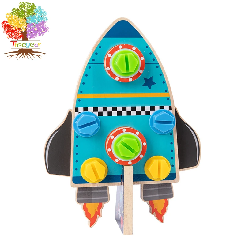 

Treeyear Rocket Shaped Screwdriver Board Set Develop Fine Motor Skills Educational Sensory Learning Toy for Children