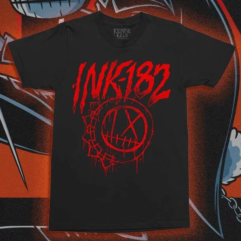 Ice Nine Kills INK-182 Blink Parody Band Graphic T-Shirt Cotton Men Women Streetwear Tee