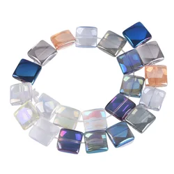Contas de vidro soltas para fazer jóias, cristal colorido, Glossy Square, DIY Crafts Descobertas, 10PCs, 12mm