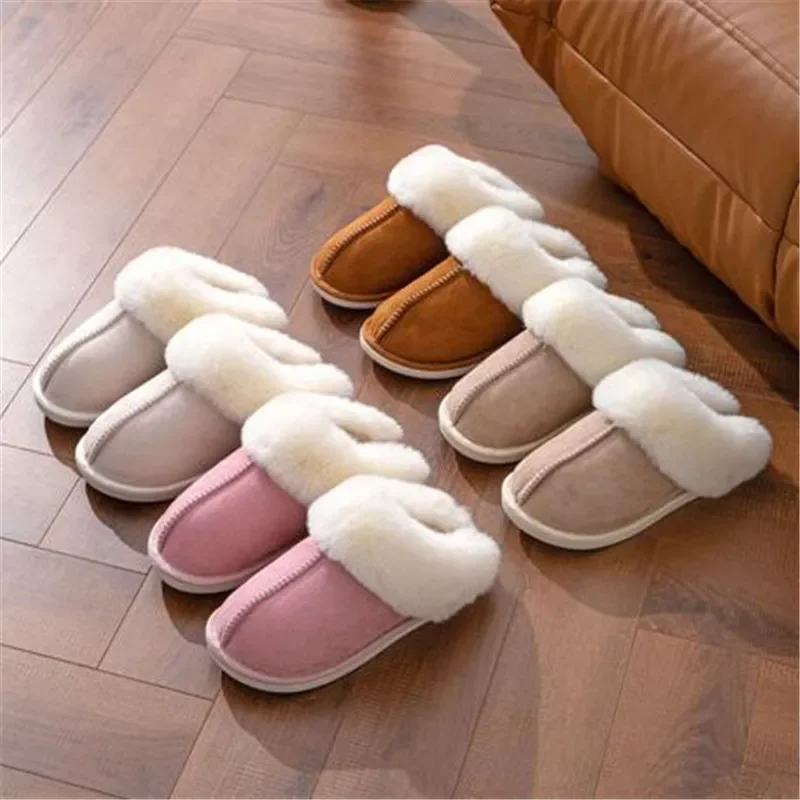 2023 New Women Indoor Slippers Warm Plush Home Slipper Anti Slip Autumn Winter Shoes House Floor Soft Slient Slides