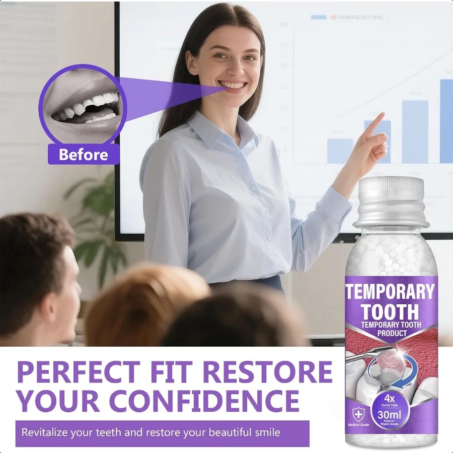 Tooth Repair Kitfor Broken Teeth Moldable False TeethFilling Repair Kit Fake Teeth DIY at Home Fixing Missing Broken Tooth Repl