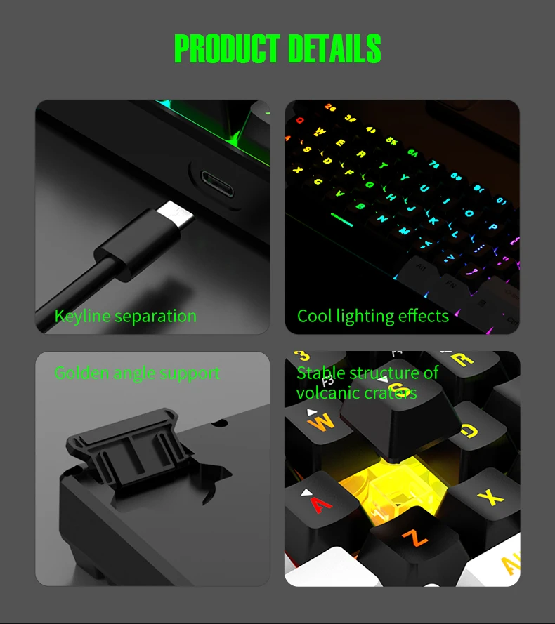 60% Compact Wired RGB Keyboard product photo
