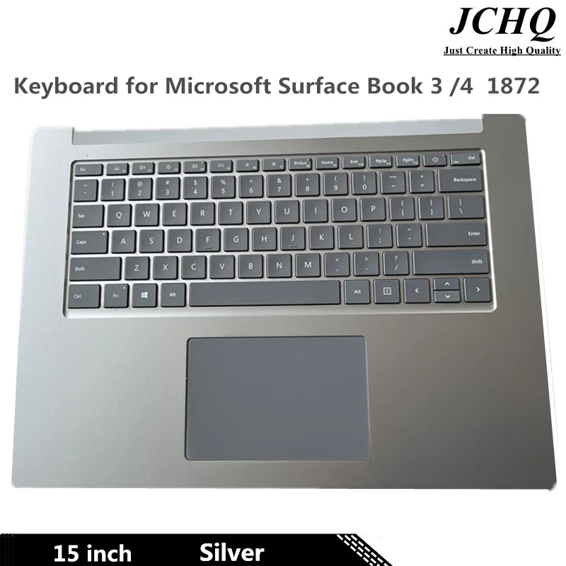 Imagem -02 - Jchq-teclado para Microsoft Surface Laptop Montagem Topcase Prata Completa us Trackpad Original 1872 15 Polegada