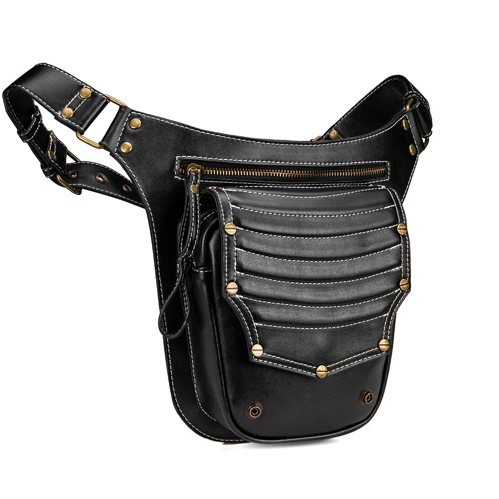 

New Punk Bag Female Retro Outdoor Women's Bag Trend Messenger Bag Men's Shoulder Bag Fanny Pack Leg Bag Pouch Bum Bag Waist Bag