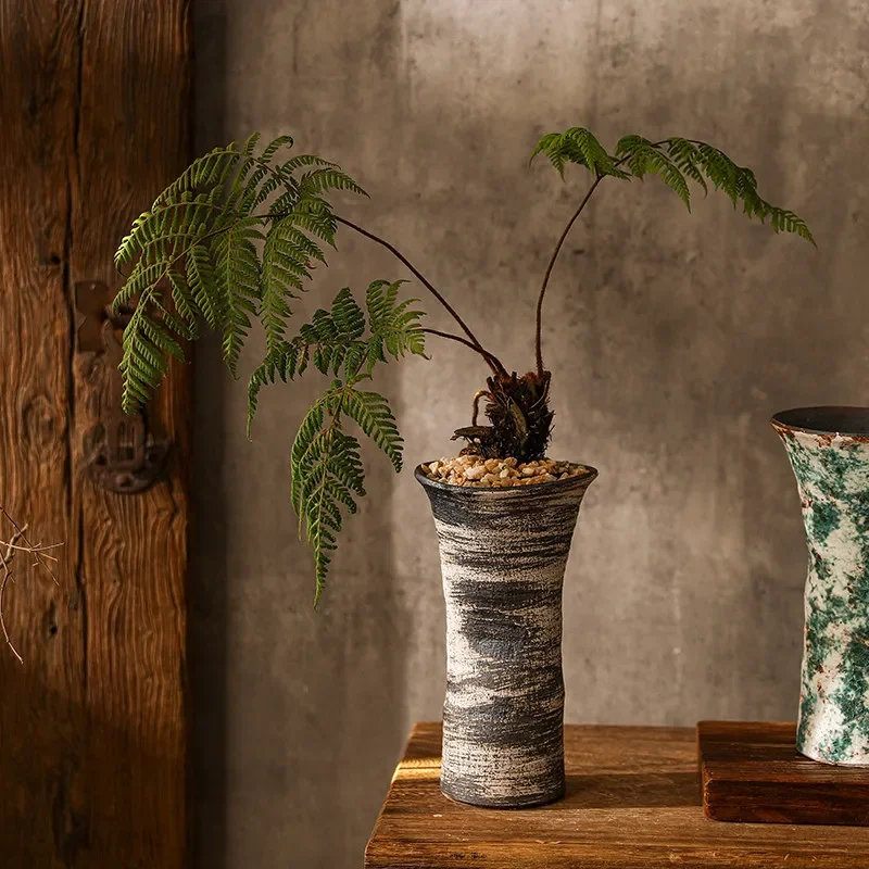 Jingdezhen Ceramic Vase Advanced Art Retro Desktop Ornament Dried Flower Arrangement Fern Moss Ball Non Porous Hydroponics