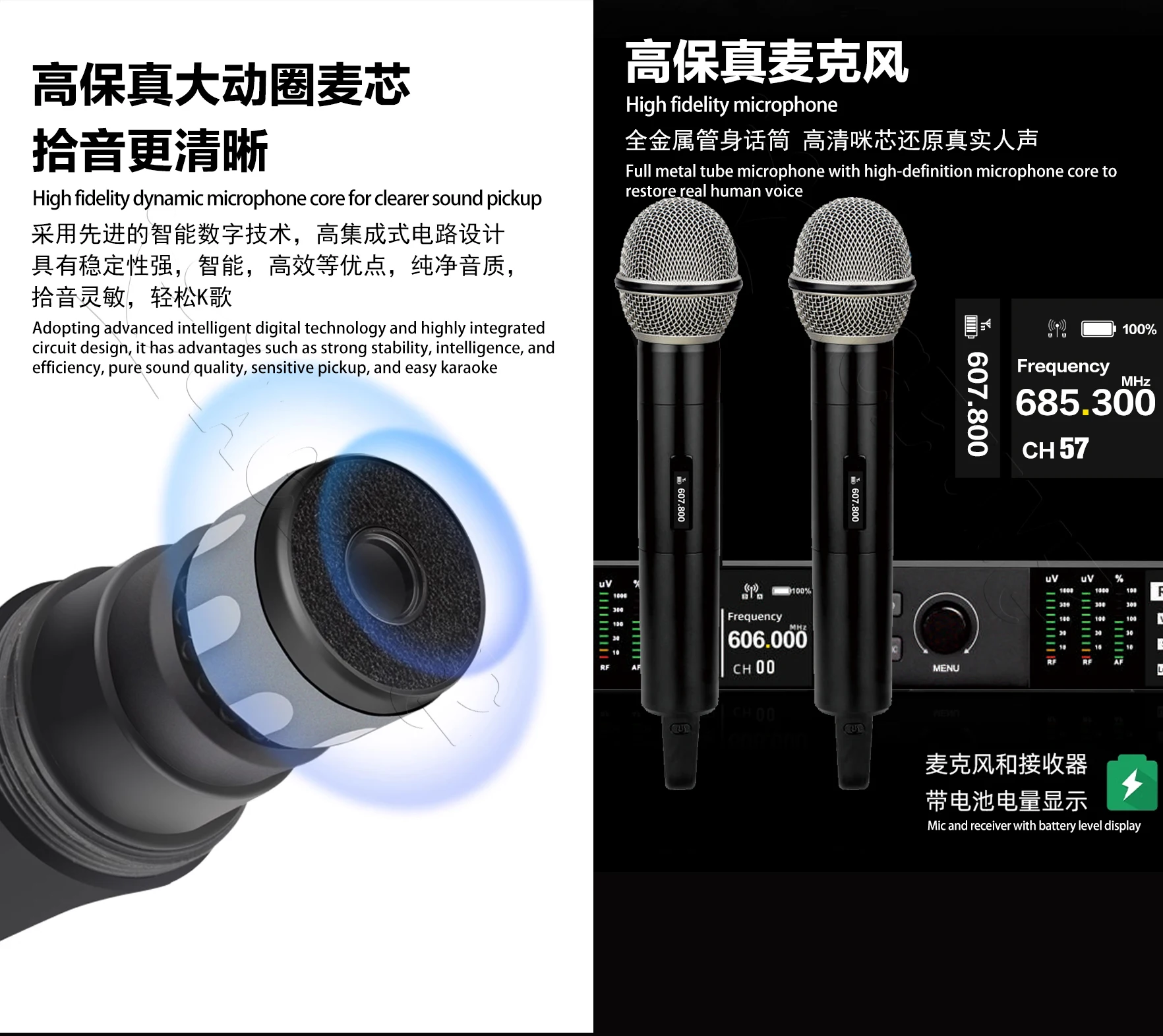 X390EM Professional Wireless Microphone FM Home Singing Karaoke KTV Outdoor Stage Performance Conference