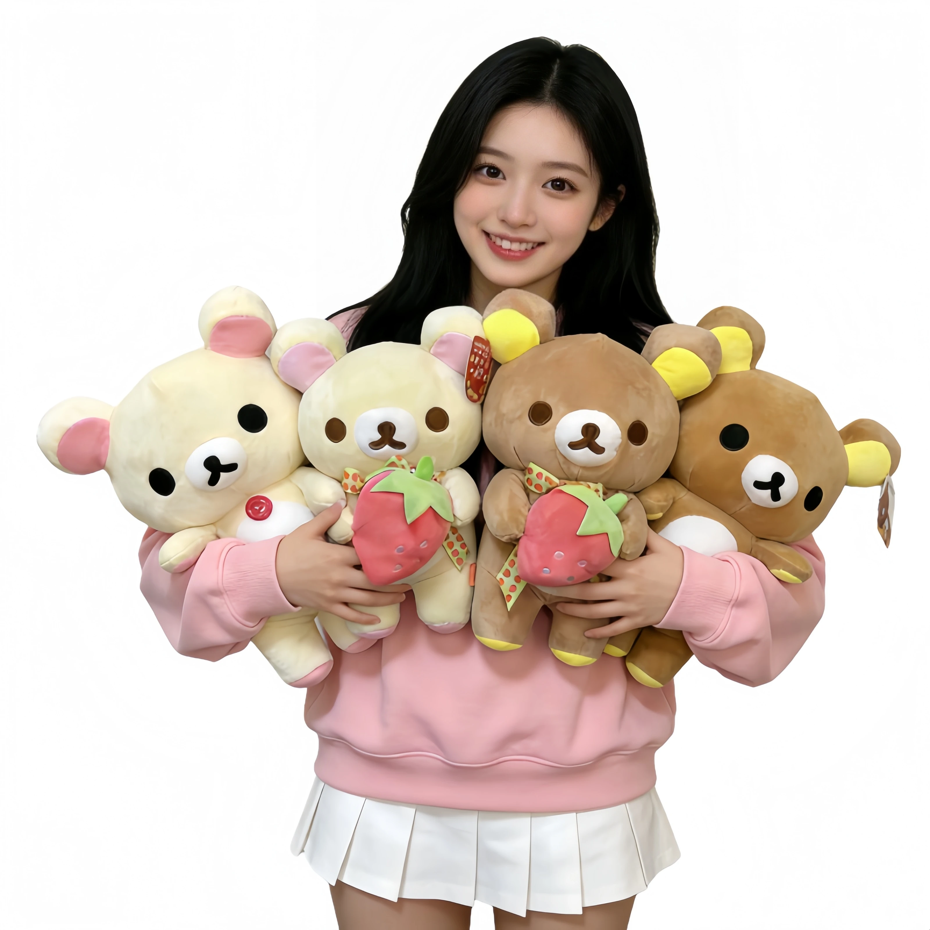 

Adorable Rilakkuma Cartoon Plush Doll Brown White Bear Toys Kawaii Room Decor Teddy Bear Plushies Doll Valentine's Day Gift