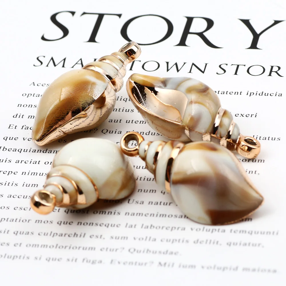 Shell Conch Shape Acrylic Pendant Beads Loose Beads For Jewelry Making Diy Handmade Keychain Earrings Necklace Bracelet Supplies