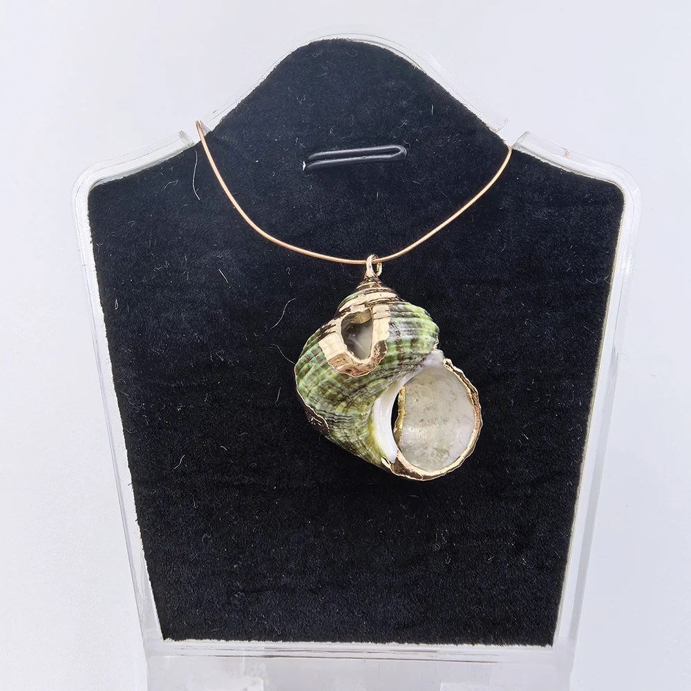 1PCS Hollow Green Shell Pendant Natural Snail Shell DIY Handmade Necklace Earrings Jewelry Pendant Accessories