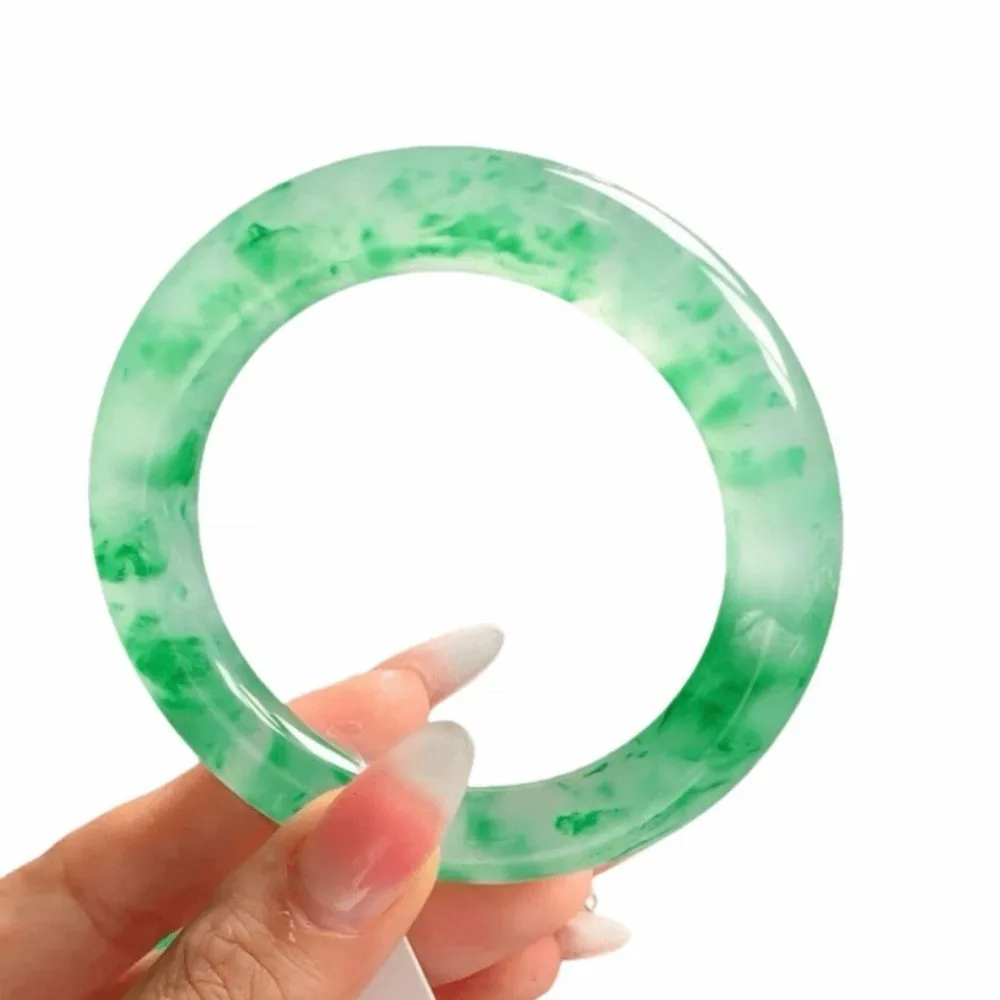 

Высокий ледяной зеленый плавающий цветок Мьянма нефритовый браслет ледяное семян нефритовый браслет браслеты для женщин молодой очаровательные ювелирные изделия