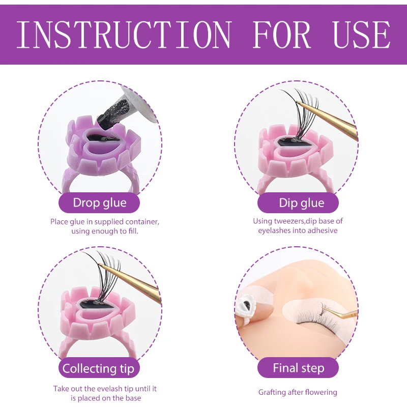 30 pz Estensione Delle Ciglia Colla Titolare Anello Tazze Estensione Delle Ciglia Adesivo Colla Supporto Tavolozza Contenitore Pigmento Del Tatuaggio Titolare Pallet