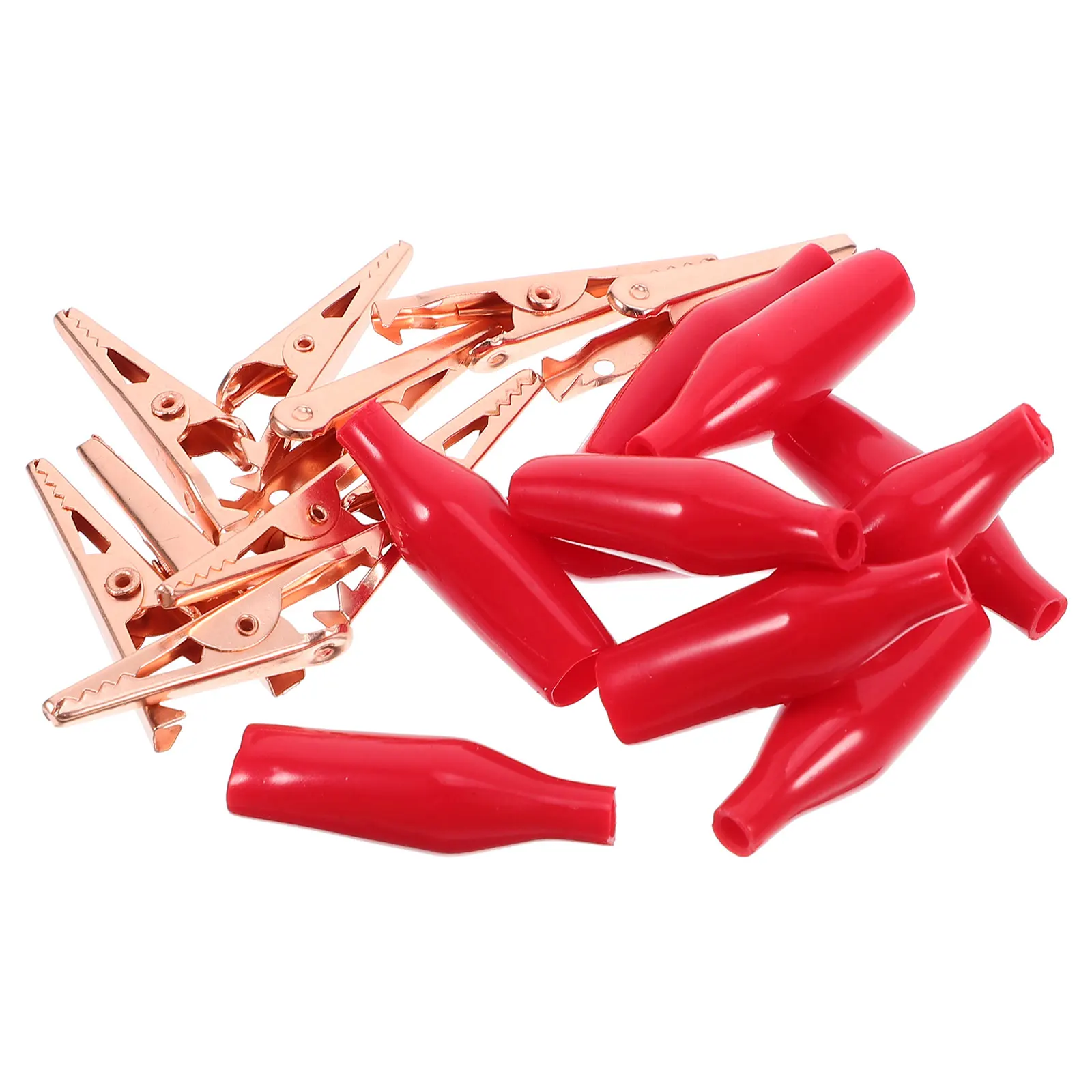 10 قطعة مقاطع التمساح المغلفة النحاس الأرجواني موصلات اختبار كهربائية صغيرة لاختبار الأسلاك مجموعة مشابك التمساح الصغيرة لحام #3