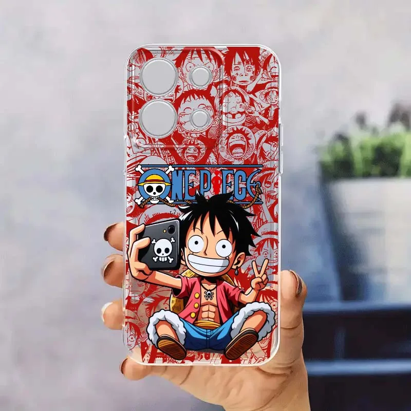 

One Piece Anime Luffy For Xiaomi Mi Poco F2 F3 F4 F5 F6 X5 X6 X7 Pro TPU Protection Transparent Phone Case