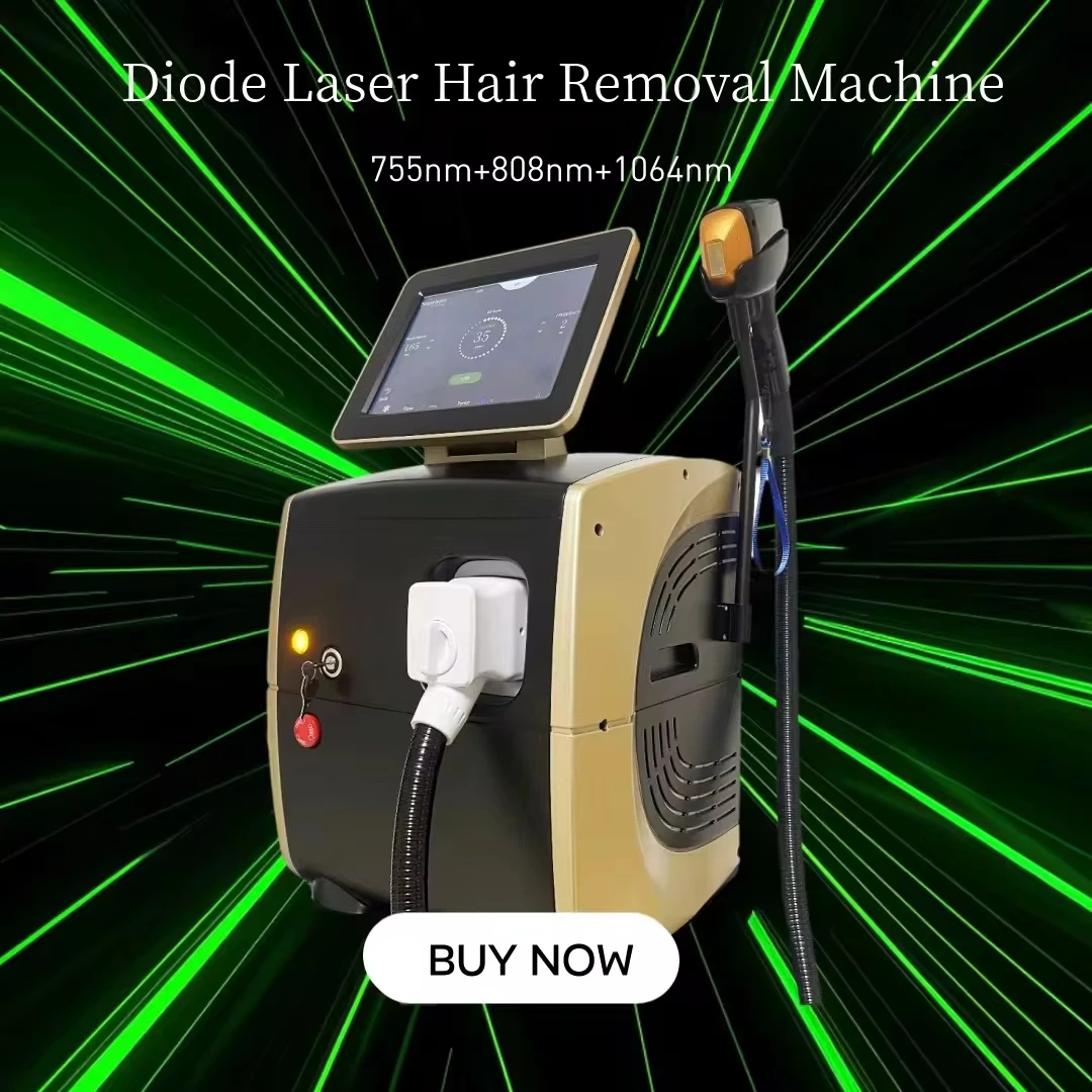 Best Hair removal laser New Black Ice Platinum cooling system Skin care 808nm diode laser hair removal machine 3 waves