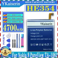 YKaiserin HE323 HE 323 4700mAh Battery For Nokia 9 Nokia9 PureView TA-1082 TA-1087 High Quality Battery + Free Tools