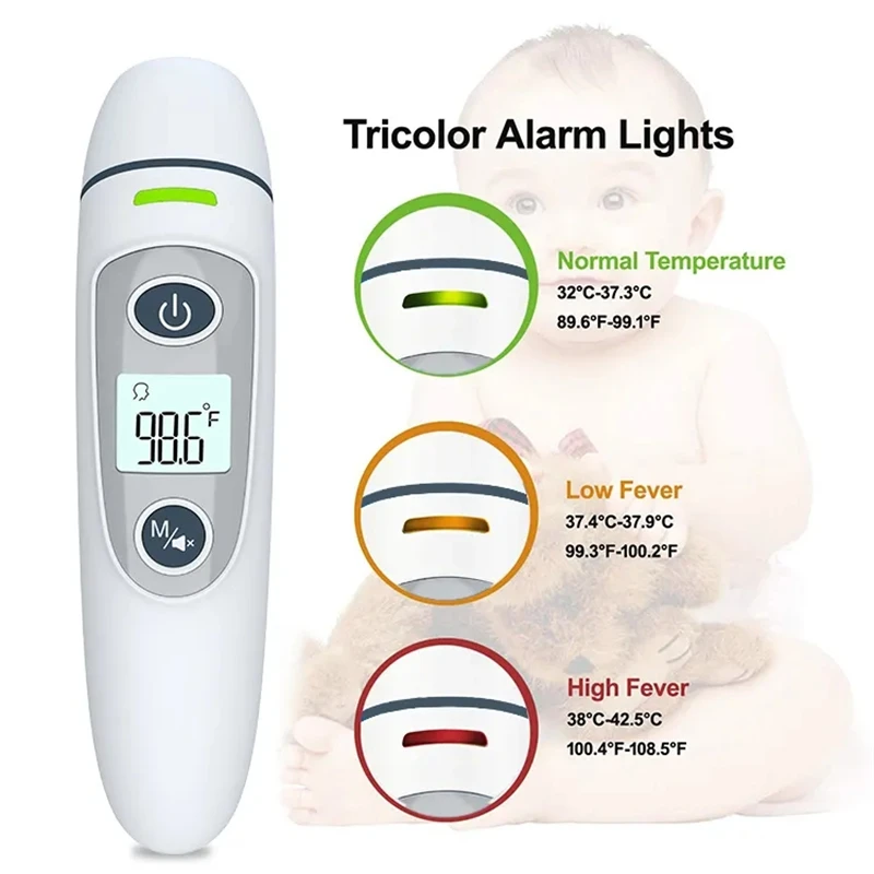 Non contact multifunctional thermometer for children and adults, capable of quickly measuring ear temperature and frontal temper