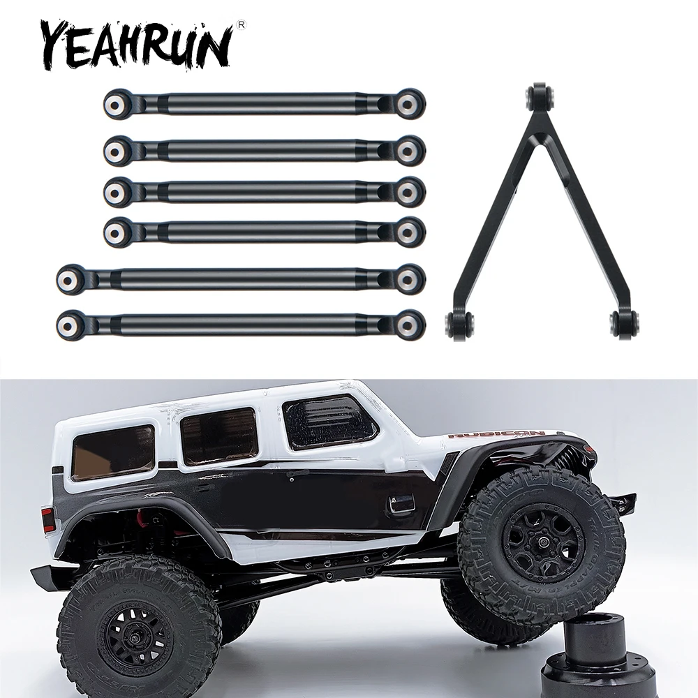 

YEAHRUN 7Pcs/Set Aluminum Steering Link Set Linkage Rod Kit for Axial SCX24 C10 Wrangler Bronco 1/24 RC Crawler Car Model Parts