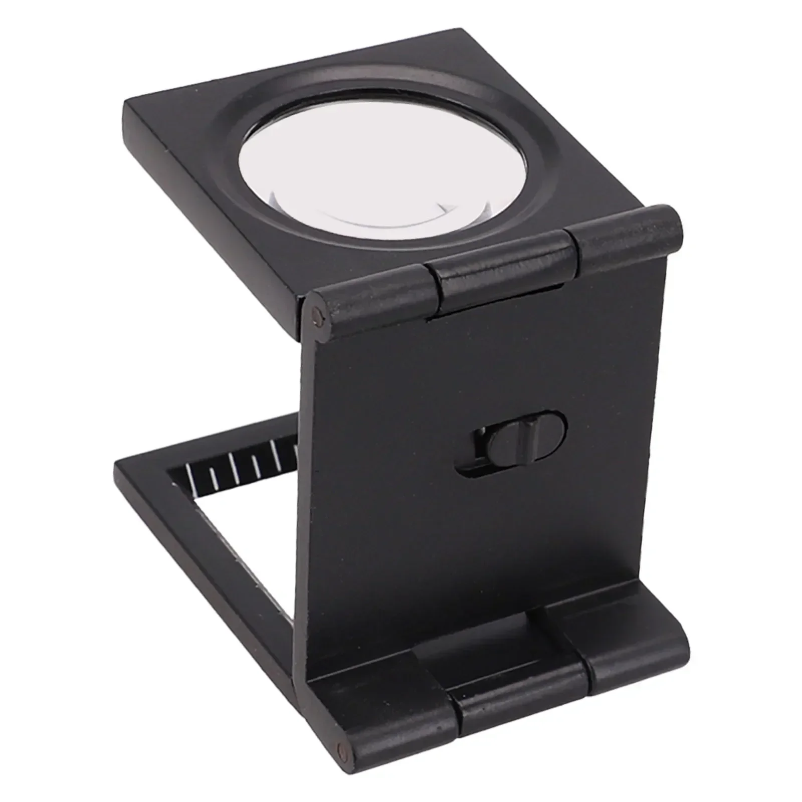 1pc 50x38mm Microscope Folding Magnifier Stand Loupe With Scale For Textile Optical Foldable Magnifying Glass Tool