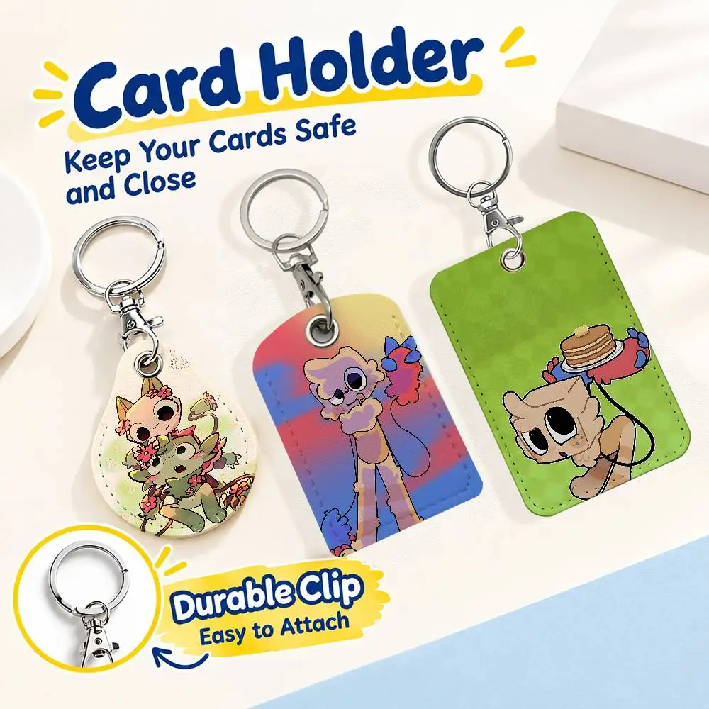 FOR D-Dandys World Goob Keychain Card Holder Leather Keeps ID Cash Keys Cards Ready for Work School Travel Daily Errands
