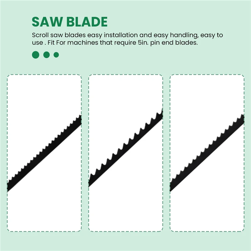 ABHI-5 Inch Scroll Saw Blade 36 Pack Compatible For All Machines Require 5In. Pin End Scroll Saw - 10 TPI, 15 TPI, 18 TPI