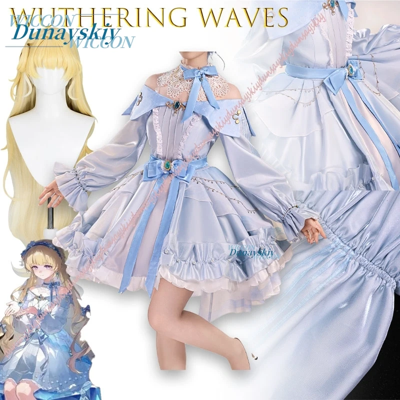 

Game Wuthering Waves Phoebe Cosplay Costume Halloween Christmas Role Playing Cos Women Dress Lolita Kawaii Cute Party Blue Cos