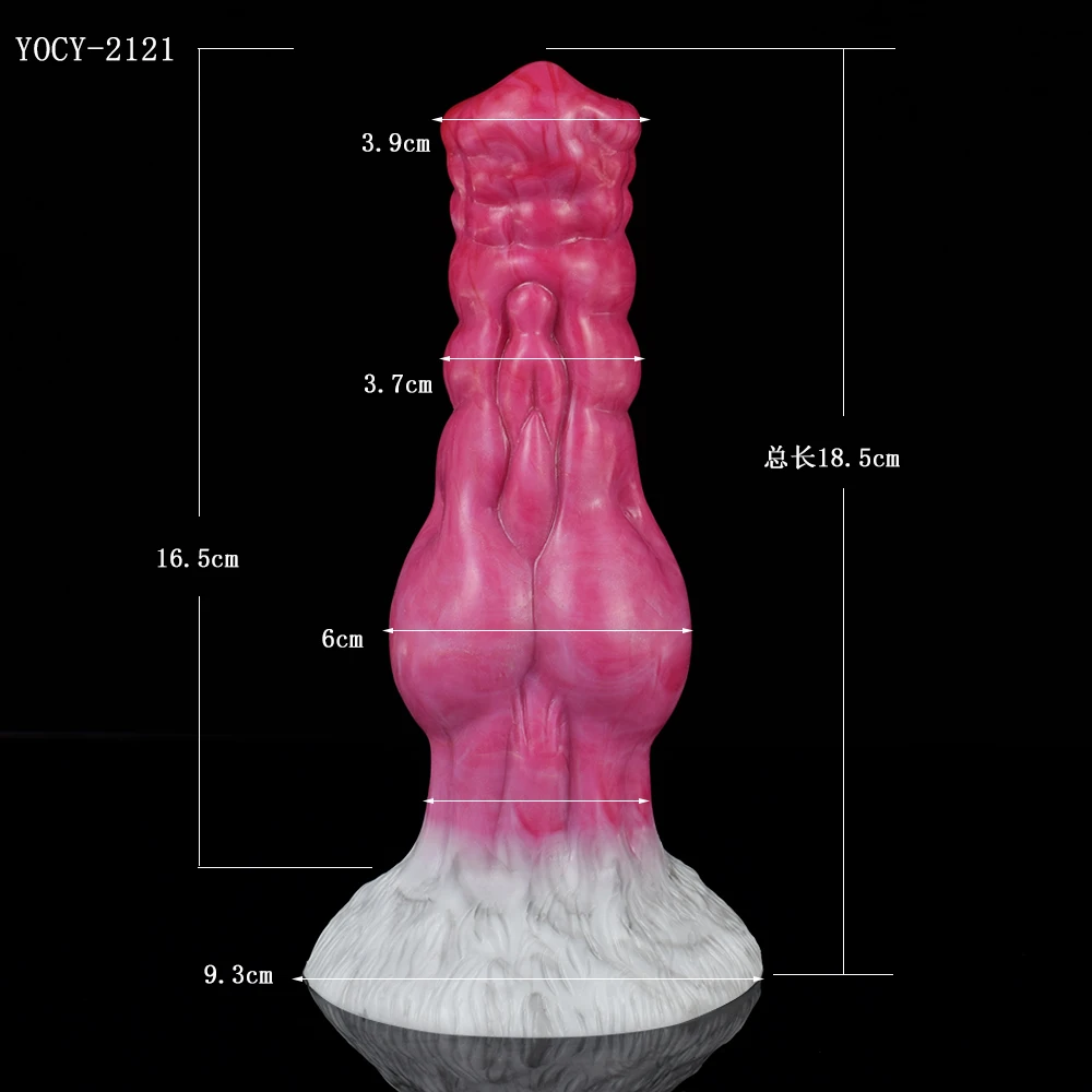 FAAK Knot Dog Dildo With Suction Cup Gory Raw Meat Color Sex Toys For Women Silicone Fantasy Penis Anus Massage Erotic Products