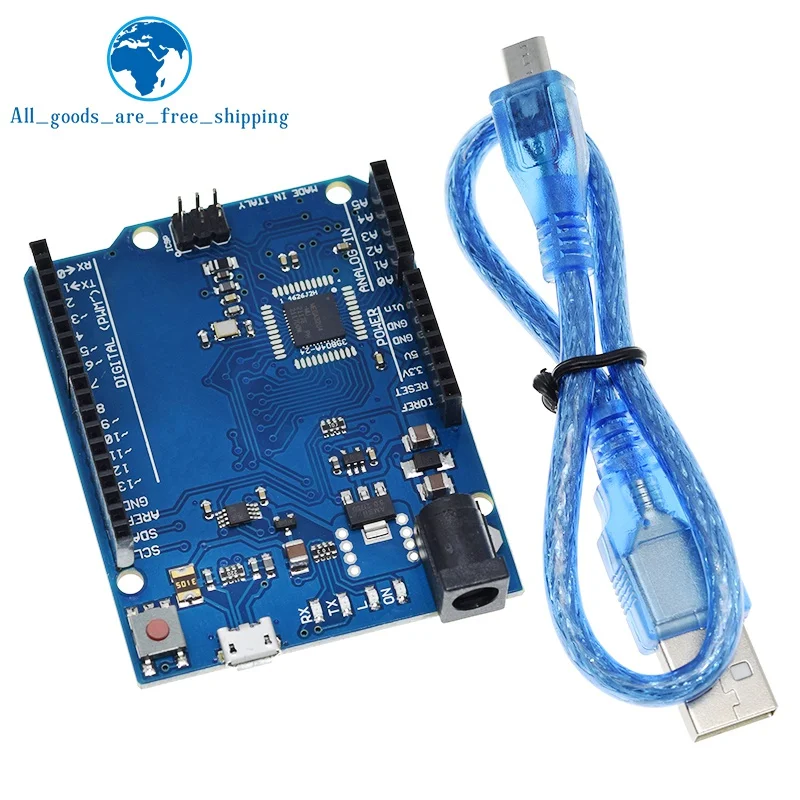 TZT Leonardo R3 Microcontroller Original Atmega32u4 Development Board With USB Cable Compatible For  Arduino DIY Starter Kit