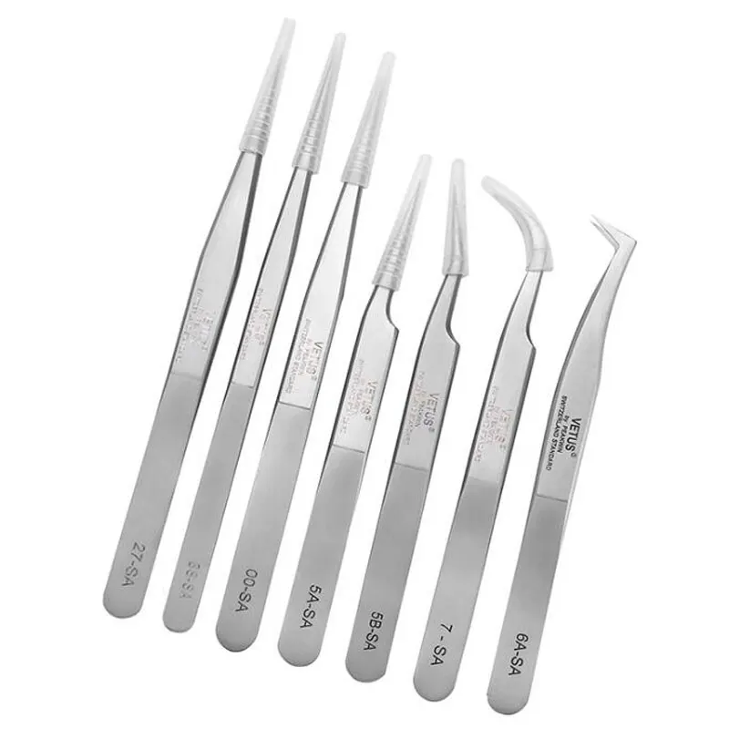 Pinça de cílios de aço inoxidável pinça anti-magnética profissional para volume 3d extensão de cílios ferramentas de maquiagem
