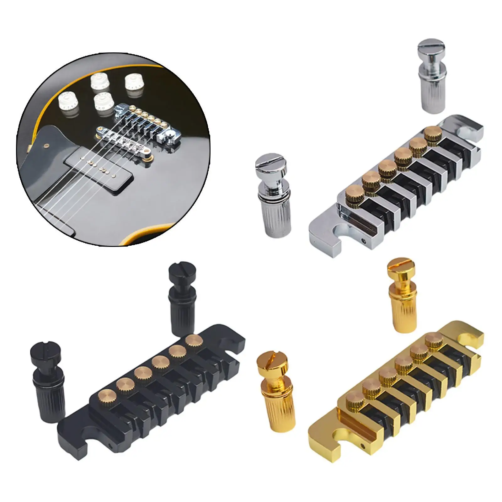 

Saddle Bridge Replacement Guitar Repair Tool Parts for Electric Guitars Metal for GB LP Gear Replacement Electric Guitar Bridge