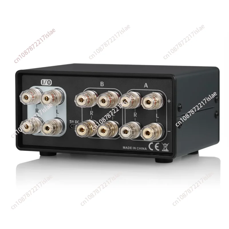 VU102 Amplifier Selector 2 Zone Speaker Switcher Box with VU Meter Audio Splitter w/Remote Control DC 5V 200W