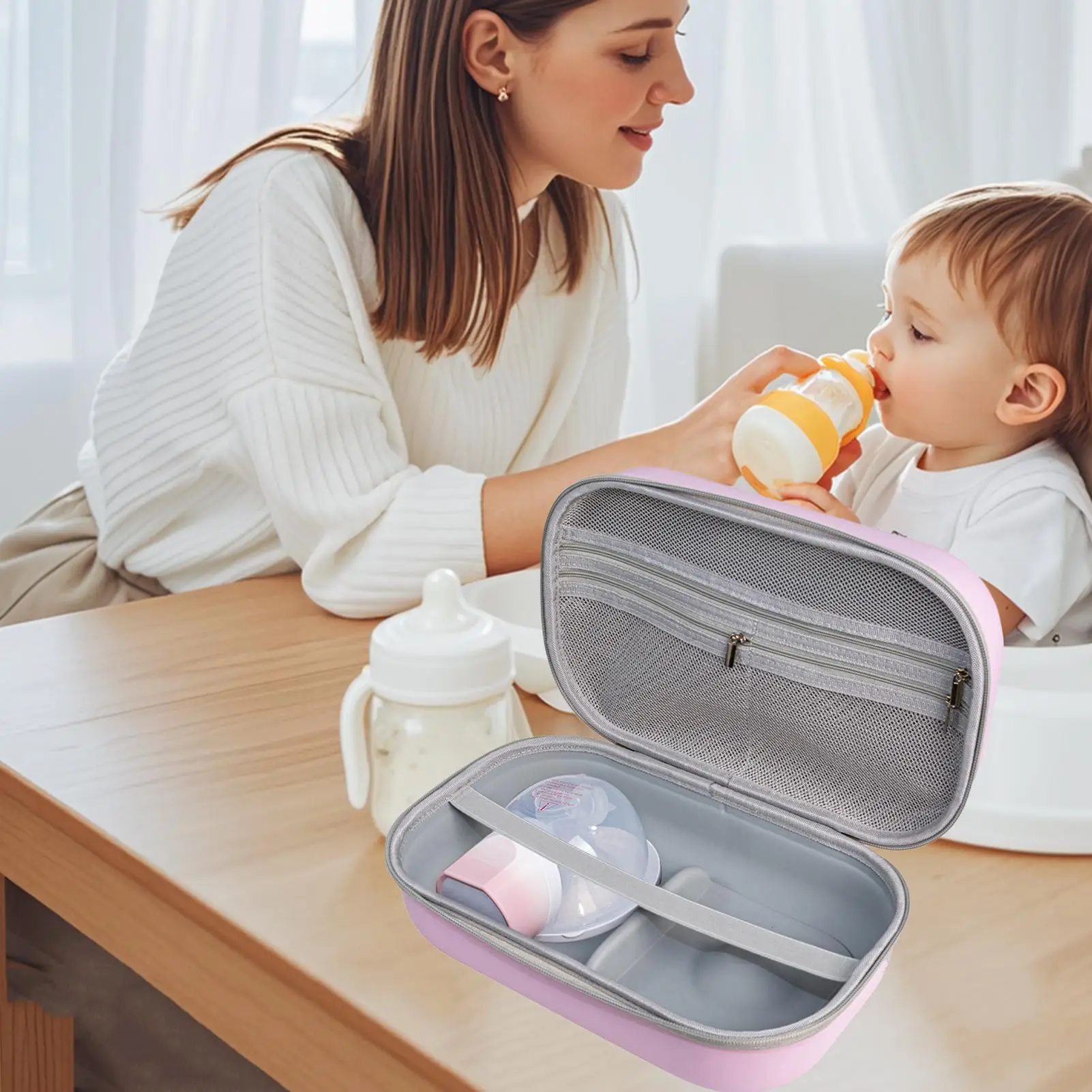 

Wearable Breast Pump Bags Travel Case Storage Bag Box for Eletric Breast Offering Adjustable Container for Nursing Mother Work