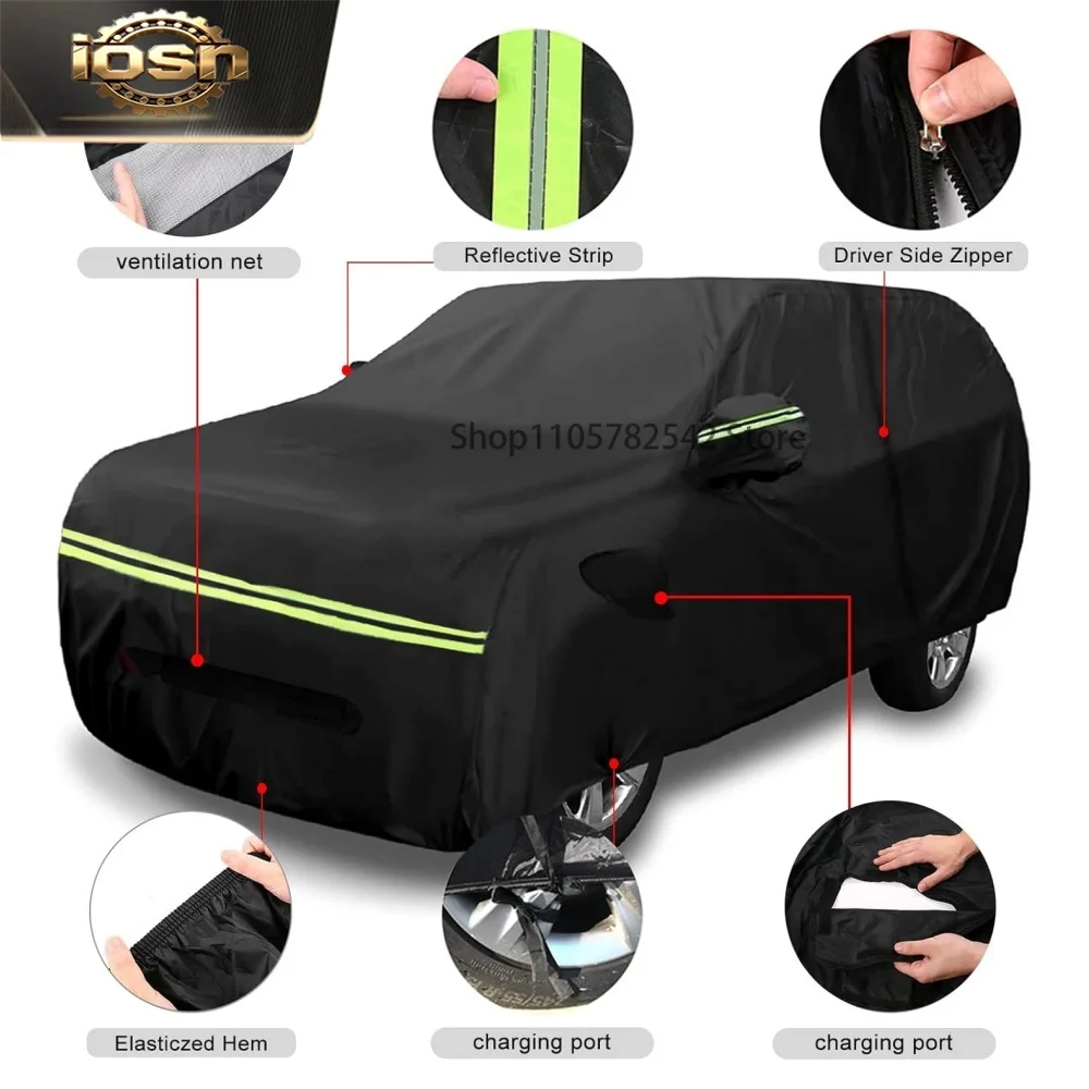 Waterproof Car Covers Custom Fit for Ford Mustang Mach-E 2021-2025 All Weather With Zipper Door Snow Rain Dust Hail Protection