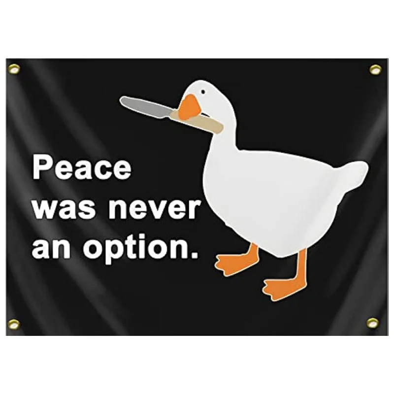 

1pc, Peace Was Never An Option Goose Flags (3ft*5ft/90cm*150cm), Flags With 4 Brass Grommets For Bedroom Wall