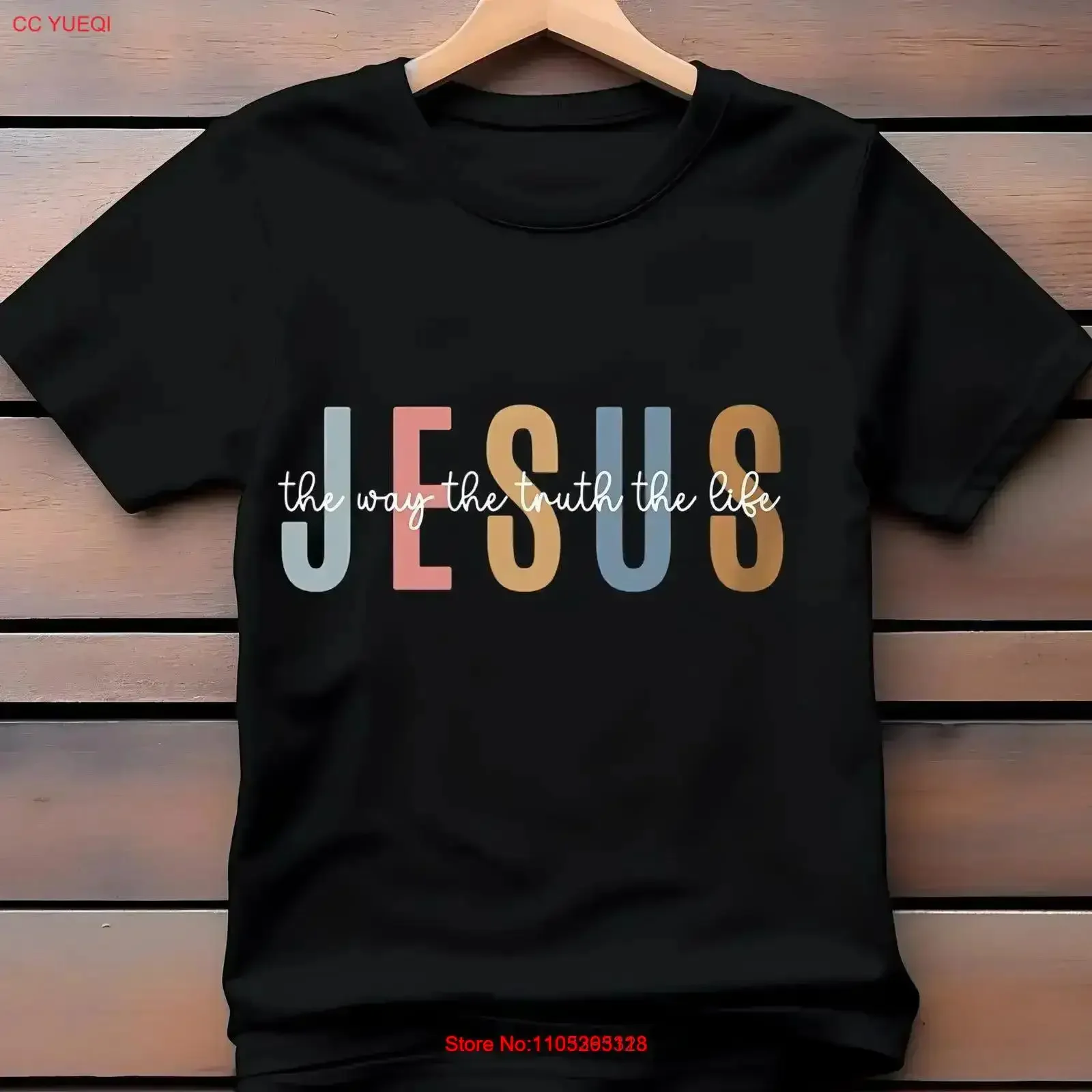 T-shirt vintage délavé pour femme « Jésus, la Voie, la Vérité, la Vie » – Croyance religieuse, Amoureuse chrétienne, Verset biblique – Idéal pour le quotidien