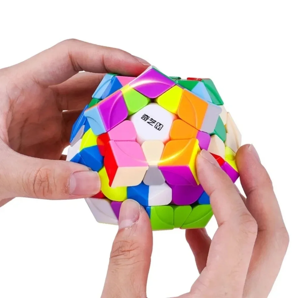 Qiyi Qiheng/S2 3X3 Megaminx Serie Zwart/Stickerloze Magnetische Magische Snelheid Kubus Stickerloze Professionele Cubo Magico Puzzelspeelgoed