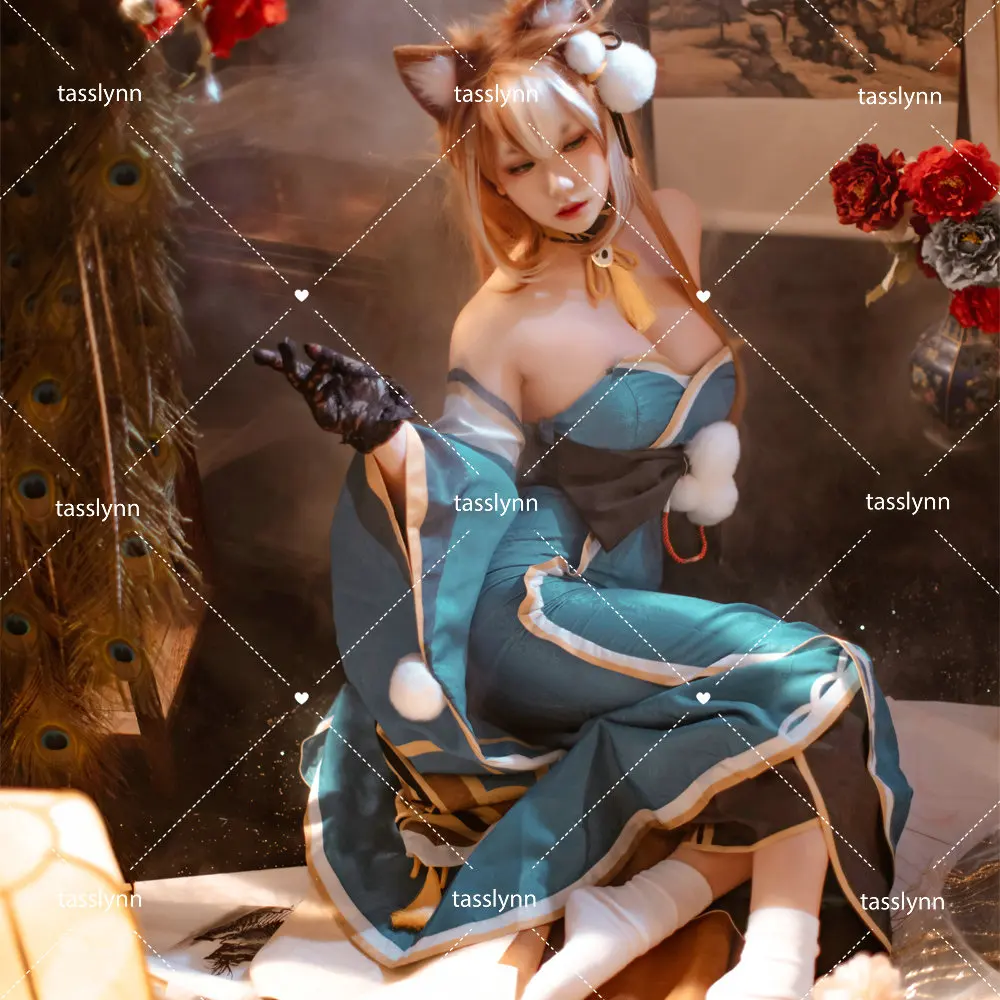 

Genshin Impact Gorou Miss Hina Cosplay Costume Cute Fox Tail Gorou Women Dress Cosplay