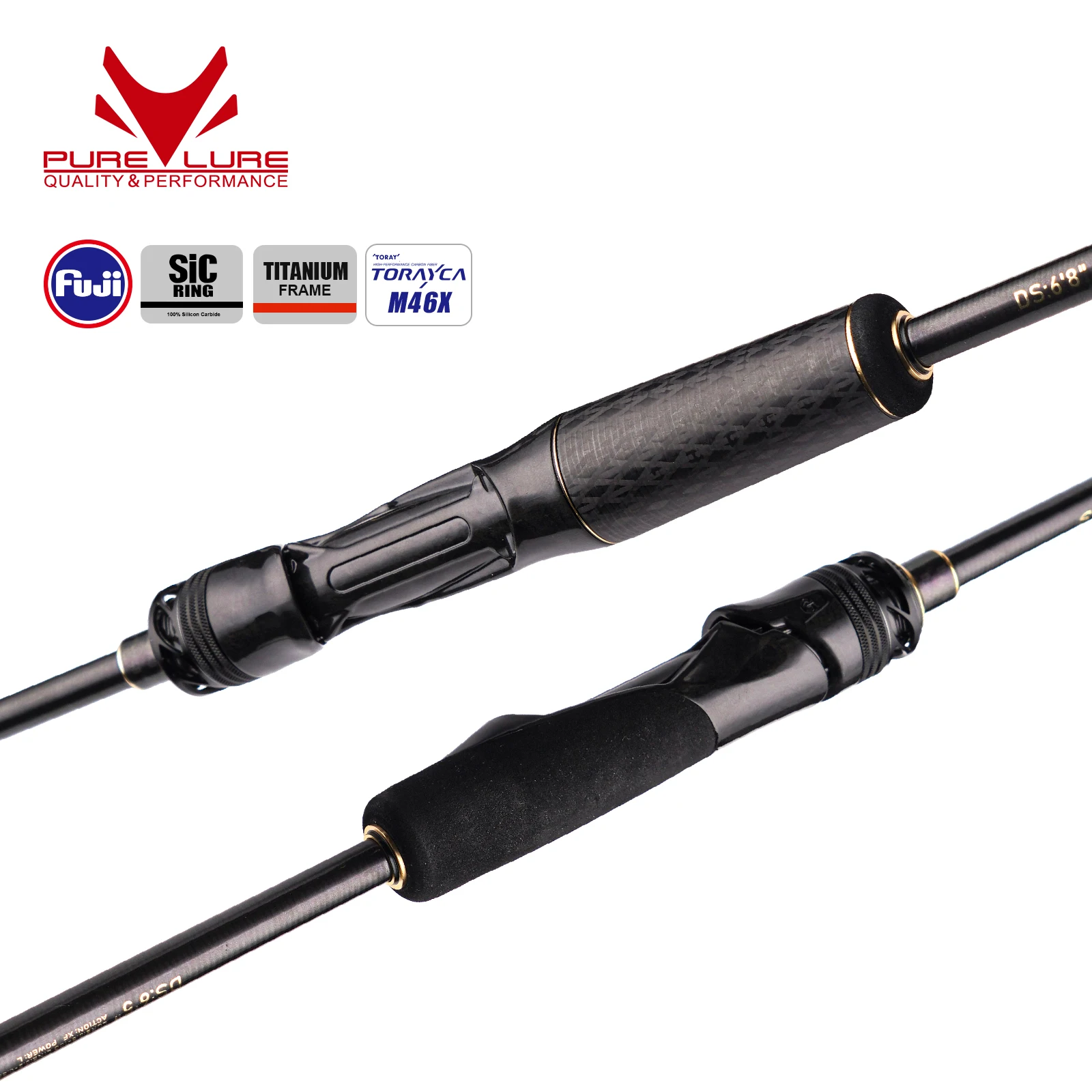 

Purelure Ndmbls Toray M46X Soft Lure Exf Action 0.5-12g Fuji Titanium Frame SIC Ring Carbon Solid Tip for Perch Bass Pike Zander