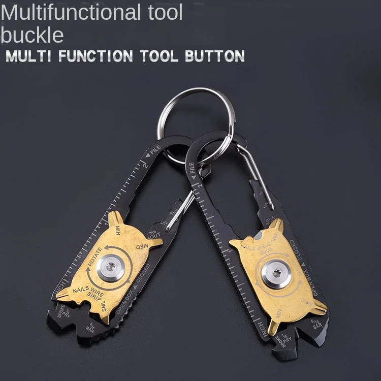 20 In 1 Stainless Steel Multi-tool Tool Mini Keychain Wrench Screwdriver Set Stripping Device Measuring Instrument Combination