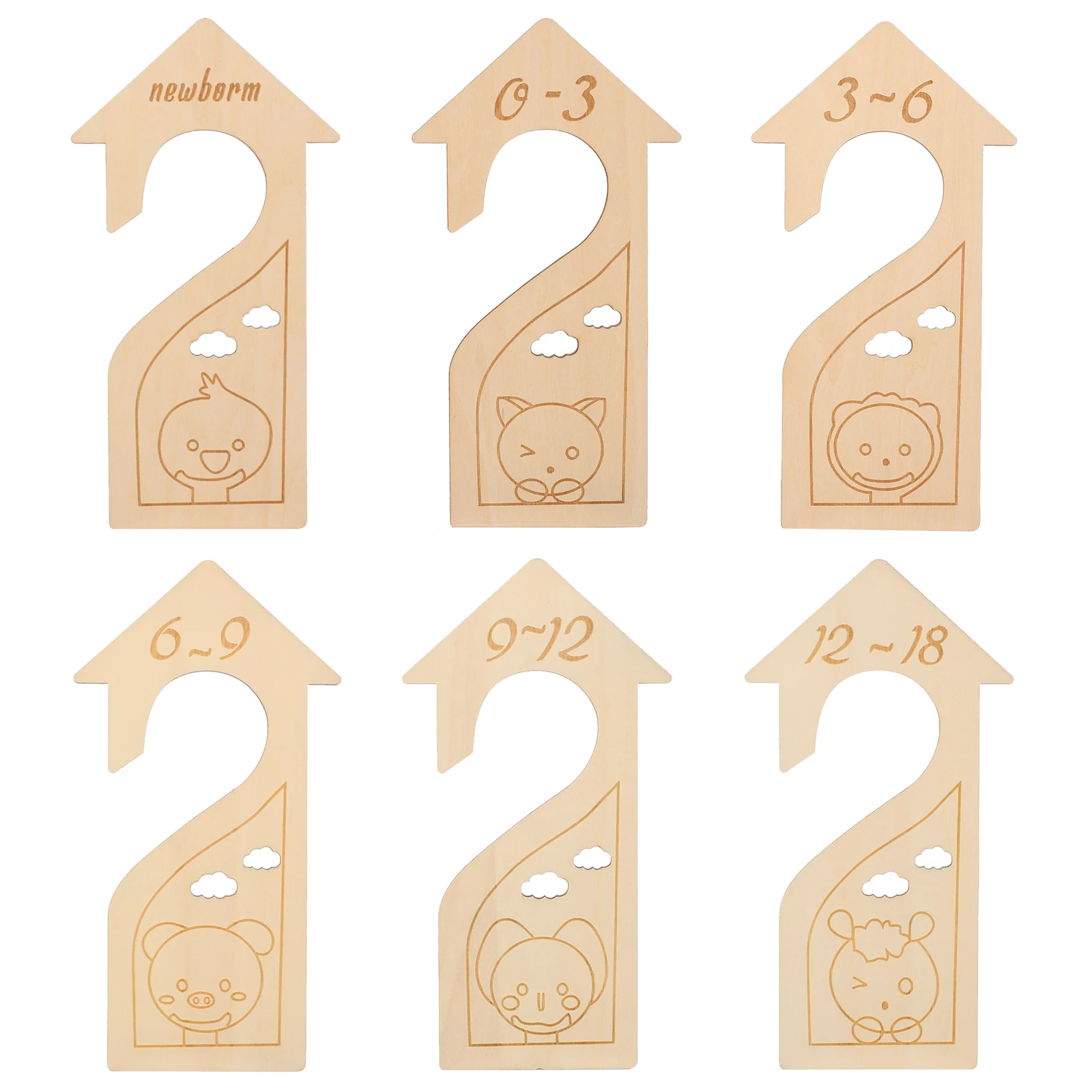 

6 Pcs Baby Clothes Divider Wooden Closet ganizer Clothing Size Dividers Wardrobe Hanger Sorting Easy Find Arrangement High