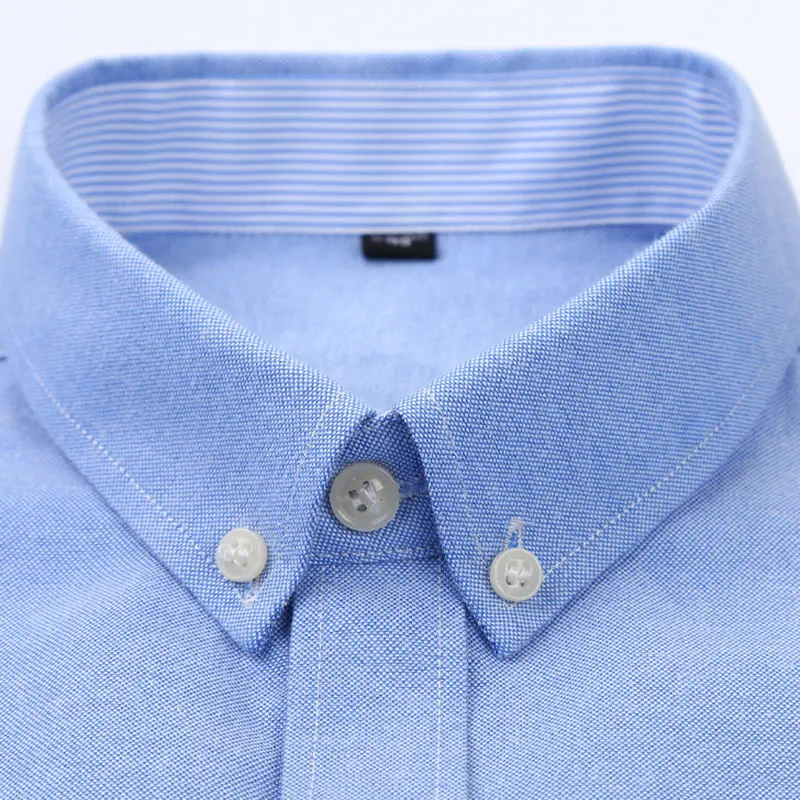 Summer new men\'s short sleeve business casual social non-ironing solid color all match Oxford woven shirt breathable slim