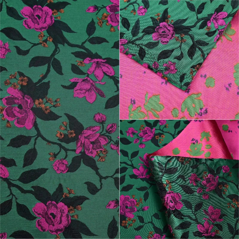 

Ткань жаккардовая L100см x Ш165см, темно-зеленая, в китайском стиле, фактурная, ручной работы, для платьев, ципао, весенне-осенних украшений