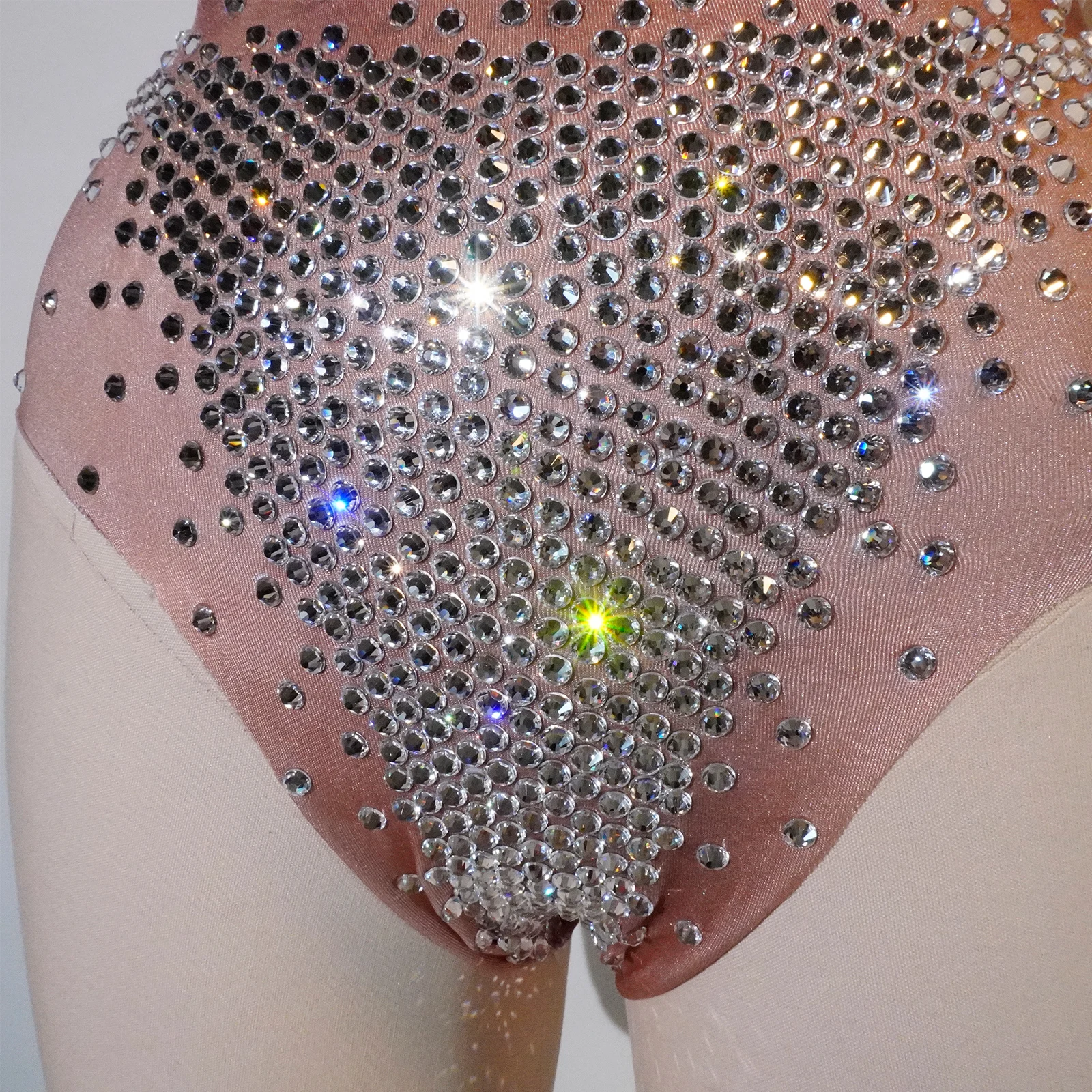 بريق حجر الراين عارية داخلية عارية الذراعين النساء حفلة عيد ميلاد سحب كوينز الزي أداء نادي المرحلة Gogo ملابس رقص #6